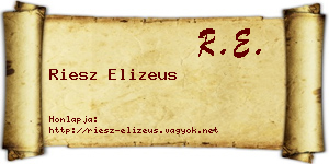 Riesz Elizeus névjegykártya